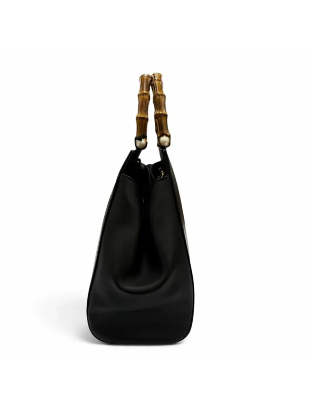 Gucci Nymphaea Medium Bamboo Eco Pearl 2-Way Leather Shoulder Bag Black